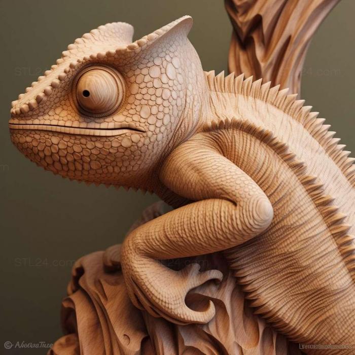 Nature and animals (Chameleon 4, NATURE_5896) 3D models for cnc